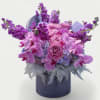 Purple explosion. Premium designer&#039;s choice luxury collection show stopper arrangement of beautiful