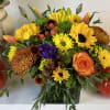 Mix fall flowers with purple accents