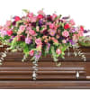 Casket Spray
casket saddle w/ wet floral foam
Foliage: Teepee, Salal, Eucalyptus, Variegated Pittosporum
10