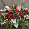 This elegant Christmas centerpiece has all the beautiful elements for a warm