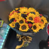 36 roses and 20 sunflowers 
