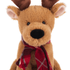 Select this adorable and soft 11&quot; reindeer plush adorned with a plaid