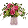 Delight Mom with Teleflora&#039;s Sparkling Joy Bouquet, delivered in a pink glass
