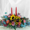 Long centerpiece, aprox 18in. Harvest Color Scheme.