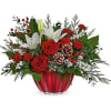 The height of holiday elegance! Classic Christmas roses and snow white lilies