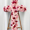 A graceful expression of love and remembrance, this Pink Tribute Cross honors
