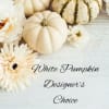 This white ceramic pumpkin will delight everyone. Elegant fall flowers will fill