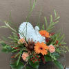 Send cute turkey surrounded by beautiful fall flowers and foliage. Perfect for