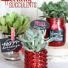 Sweet christmas succulent in Jar or silver compote. (Please specify which color)