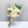 This premium boutonniere features a refined blend of fresh natural flowers, including