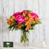 Bright, bold blooms in orange and fuscia chase away the blues, offer