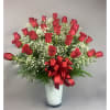 2 Dz. Premium Red Roses in 12&quot; Clear Vase (Tall arrangement)