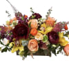 peonies, roses, cymbidium orchids, hydrangeas, Snapdragons, or other autumn flowers, greenery in