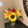 Radiant bouquet very glamorous gold vase perfect for our holiday