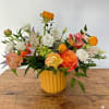 This arrangement features a very bright spring color. It is presented in