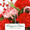 Our designers create a festive mix of holiday greens, red and white