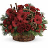 A celebration of richness and seasonal warmth, this lush Christmas basket dazzles