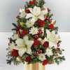 Oh Christmas tree, oh Christmas tree flower arrangement, featuring white lilies, and
