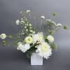 An all white lovely modern wild flower design. 