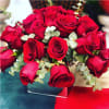 36 Red roses in a silver vase, the most beautiful floral arrangement