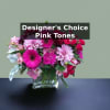 &quot;Discover the allure of our Designer&#039;s Choice Pink Tones Floral Arrangement, a