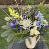 A lovely Low and Lush arrangement for Winter featuring Evergreens, Blues, and