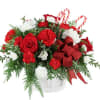  Traditional red and white colours with ample seasonal greens, make this