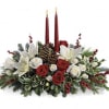 This 2 candle arrangement truly will dress up any table with white
