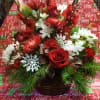 The scents of the season! Christmas greens, bold red flowers and lilies