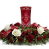 his centerpiece offers the warm glow of Christmas beauty to grace your