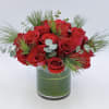 A beautiful and modern red rose display, perfect for winter that features