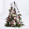 Soft, romantic, and winter-kissed, the Sugarblush Winter Tree blends blush roses, white