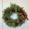 Real wreath with decorations 