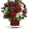 Make them merry with this sweet bouquet! Red carnations and white carnations