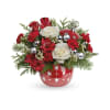 Make Christmas twinkle with this bouquet of snow white roses and fresh