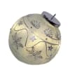 The Silver Snowflake Light Up Ball Ornament is a frosted glass ornament