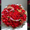 BUCHON BOUQUET 100 RED ROSES WHIT CROWN 