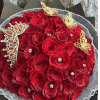 BUCHON BOUQUET 50 RED ROSES WHIT CROWN