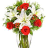 This arrangement is overflowing with Christmas spirit and is sure to spread