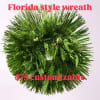 36&rdquo; Customizable wreath made with Fan Palm and Mixed Evergreen.