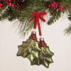 Beautiful simplicity at its finest, this holly dangle ornament features a soft