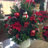 Beautiful decorated boxwood tree.
