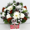 Custom Christmas  bouquet  uniquely designed with premium white roses, carnations