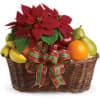 Fresh fruit and Poinsettia Basket.