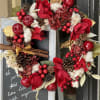 This Silk flowers wreath perfectly for you or your friends holiday door.