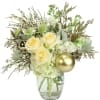 Complete your seasonal table with this dazzling arrangement! With cream roses, white