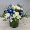 This arrangement is perfect for your holiday party tables! Mini roses and