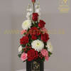 The Crimson Elegance Tower Vase &ndash; Flowers Tree (Christmas Flower Tree Edition)