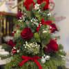 Our Holiday Enchanted Rose Tree is a charming tabletop Christmas arrangement crafted