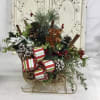 ARTIFICIAL/SILK Gingerbread Sleigh Arrangment